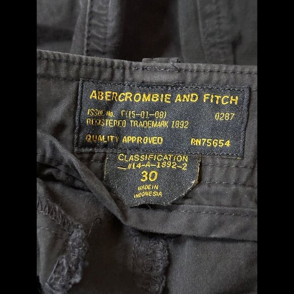 Abercrombie & Fitch Cargo Shorts 30 Mens Pocket Zip Blue Navy Classification - Picture 7 of 9